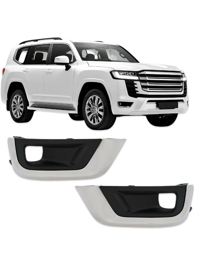 DLAA Pack of 2 Front TY2098L LED Fog Lamp with Black Frame & Chrome Rim, Brackets, Wires & Switch Suitable for Land Cruiser VXR 2022-ON | 1 Year International Warranty - Image 1